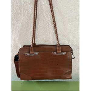 Bueno (Red/Leather/Animal Print) Shoulder Bag- MEDIUM